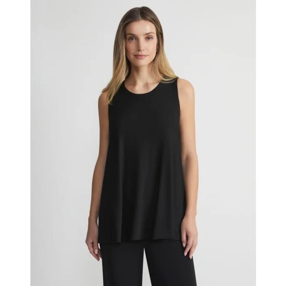Lafayette 148 Black Matte Jersey Scoop Neck Tank Size Size XS NWT